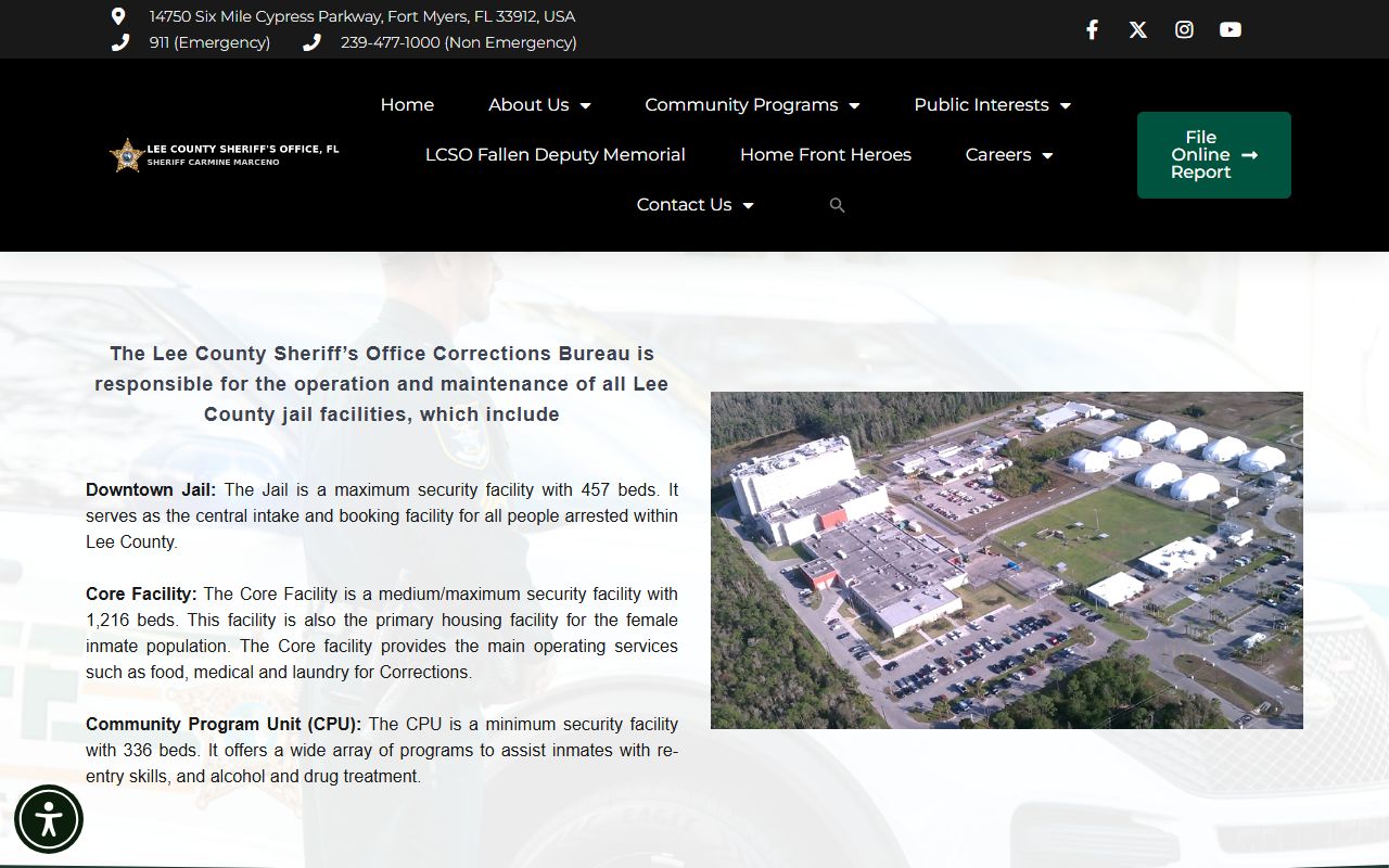 Lee County corrections facility and jail mugshots