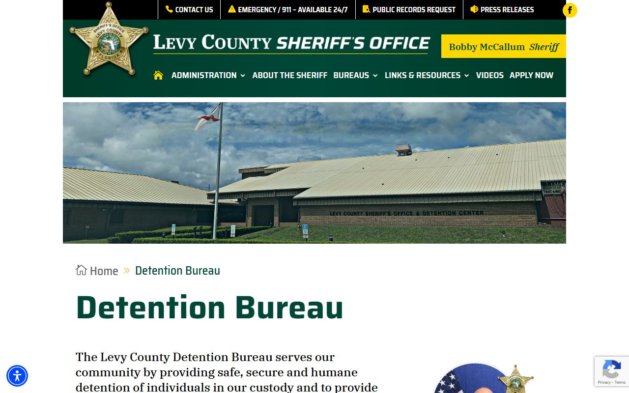 Levy County detention bureau and jail mugshots