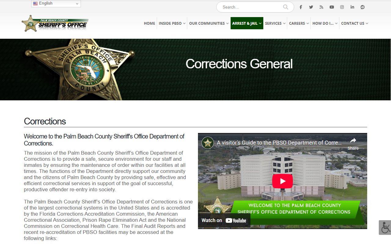 Palm Beach County corrections system and jail mugshots