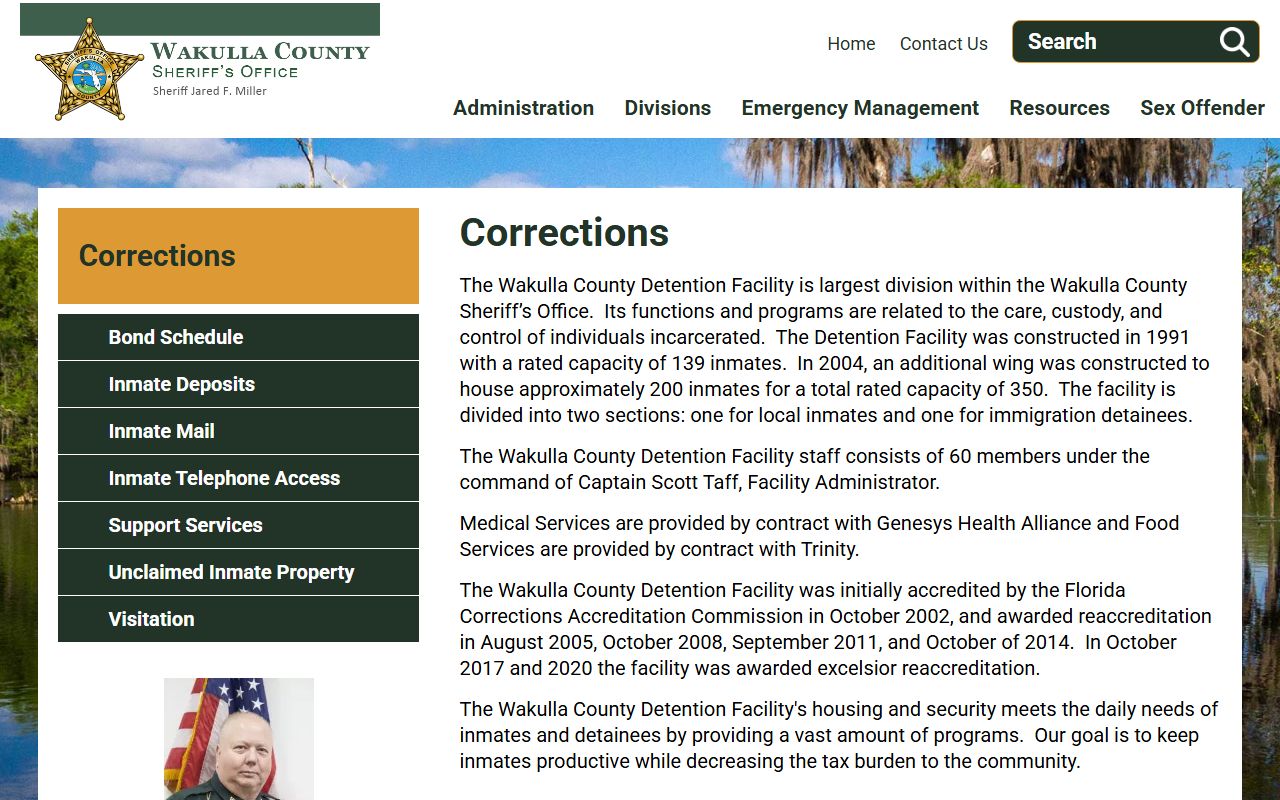 Wakulla County corrections page