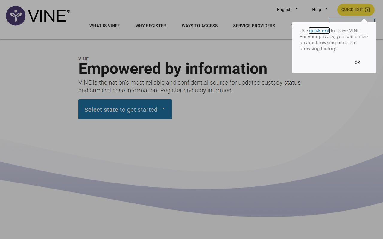 VINE victim notification service for Florida jail inmates